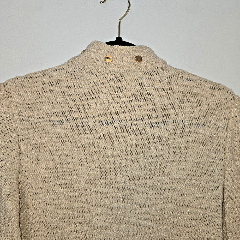 St. John By Marie Gray Santana Knit Zip Up Jacket Size S Beige Wool Rayon - Picture 7 of 9